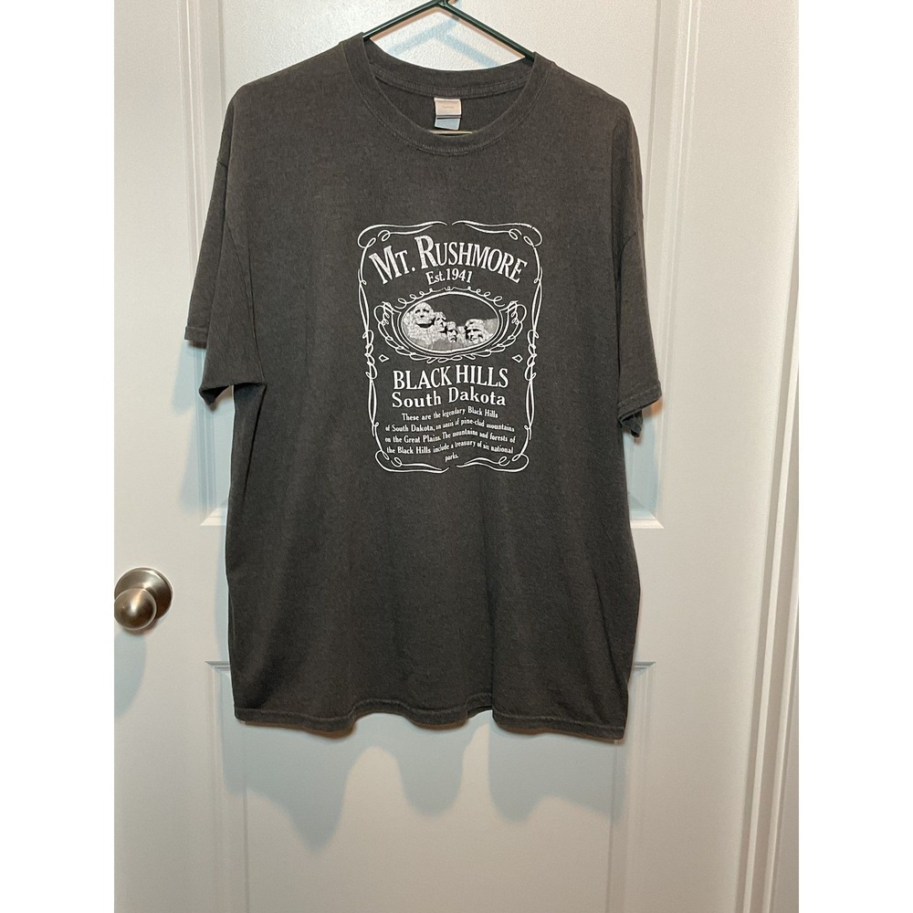 Gildan Mt Rushmore Black Hills South Dakota T Shirt Mens‎ XL Gray Heavy Cotton